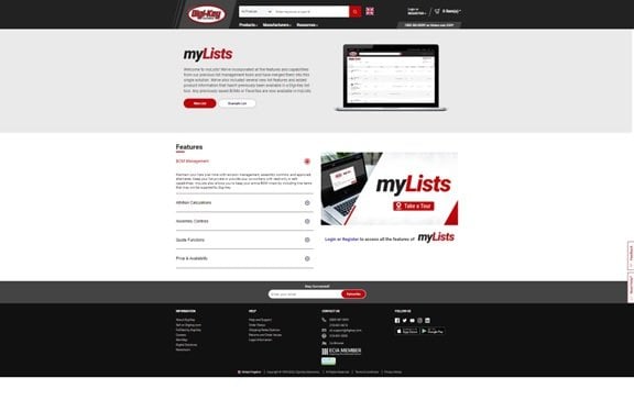 Digi-Key Electronics Introduces myLists Quotes